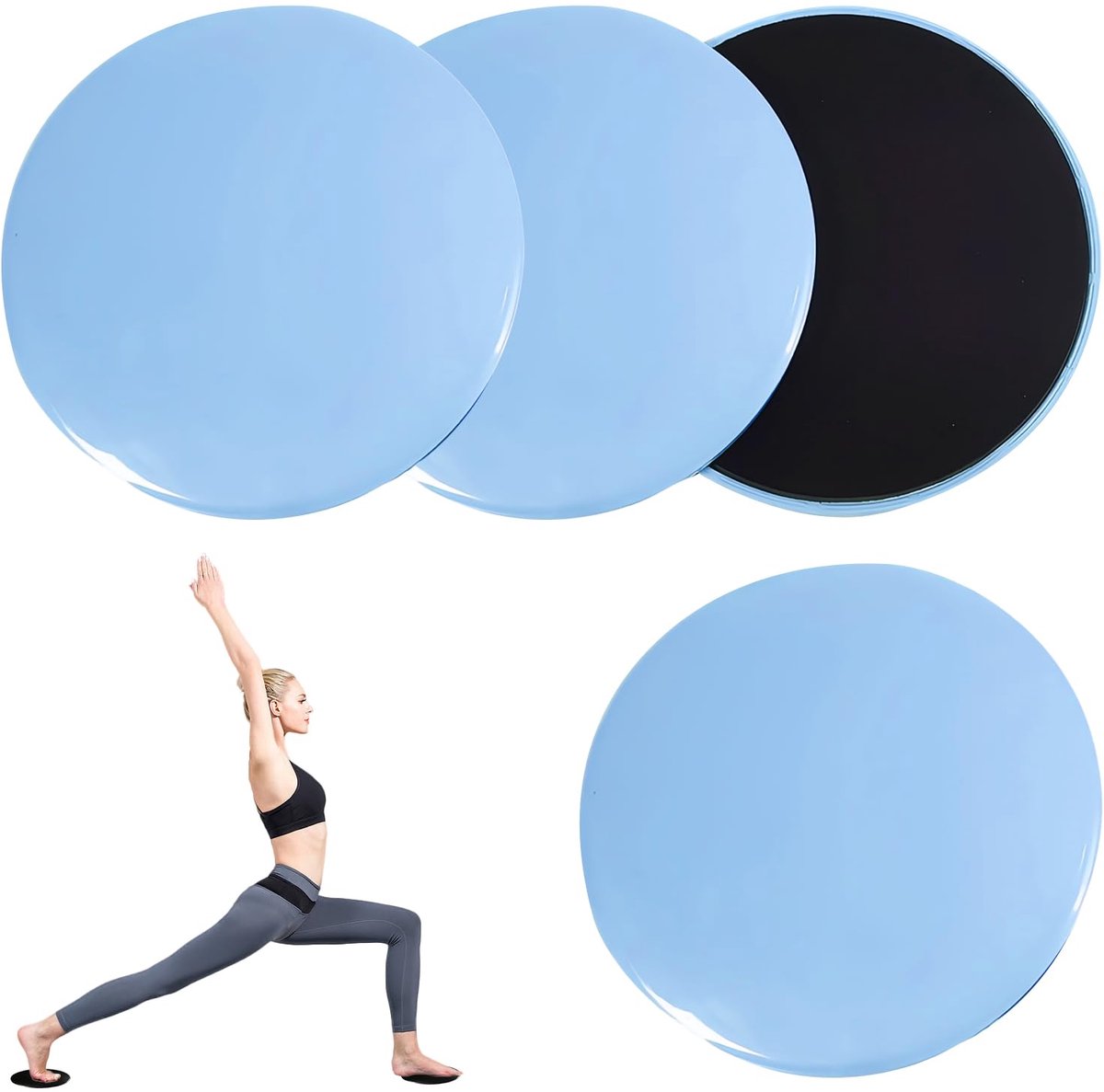 Dailygoods - 4 Stuks Fitnesssliders - Pilates Sliders voor Full-Body Training