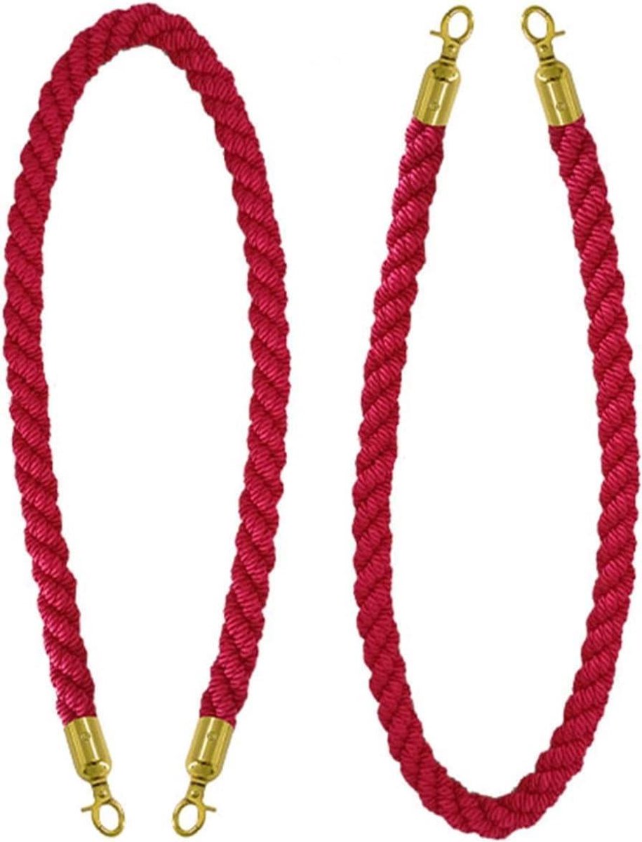 Afzet Touw - Menigtebeheersing Touw - Evenementen Afzetten - Metalen Haken - 15 Meter - Rood