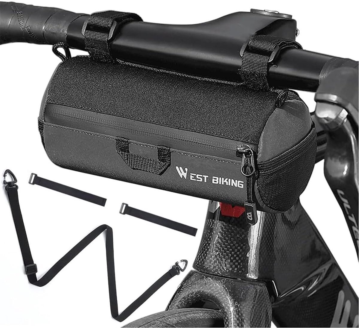 SnelShoppen - Stuurtas Fiets met Schouderbanden, Multifunctionele Waterdichte Fietstas voor Mountainbikes, Racefietsen, Stadsfietsen en Gravelbikes -