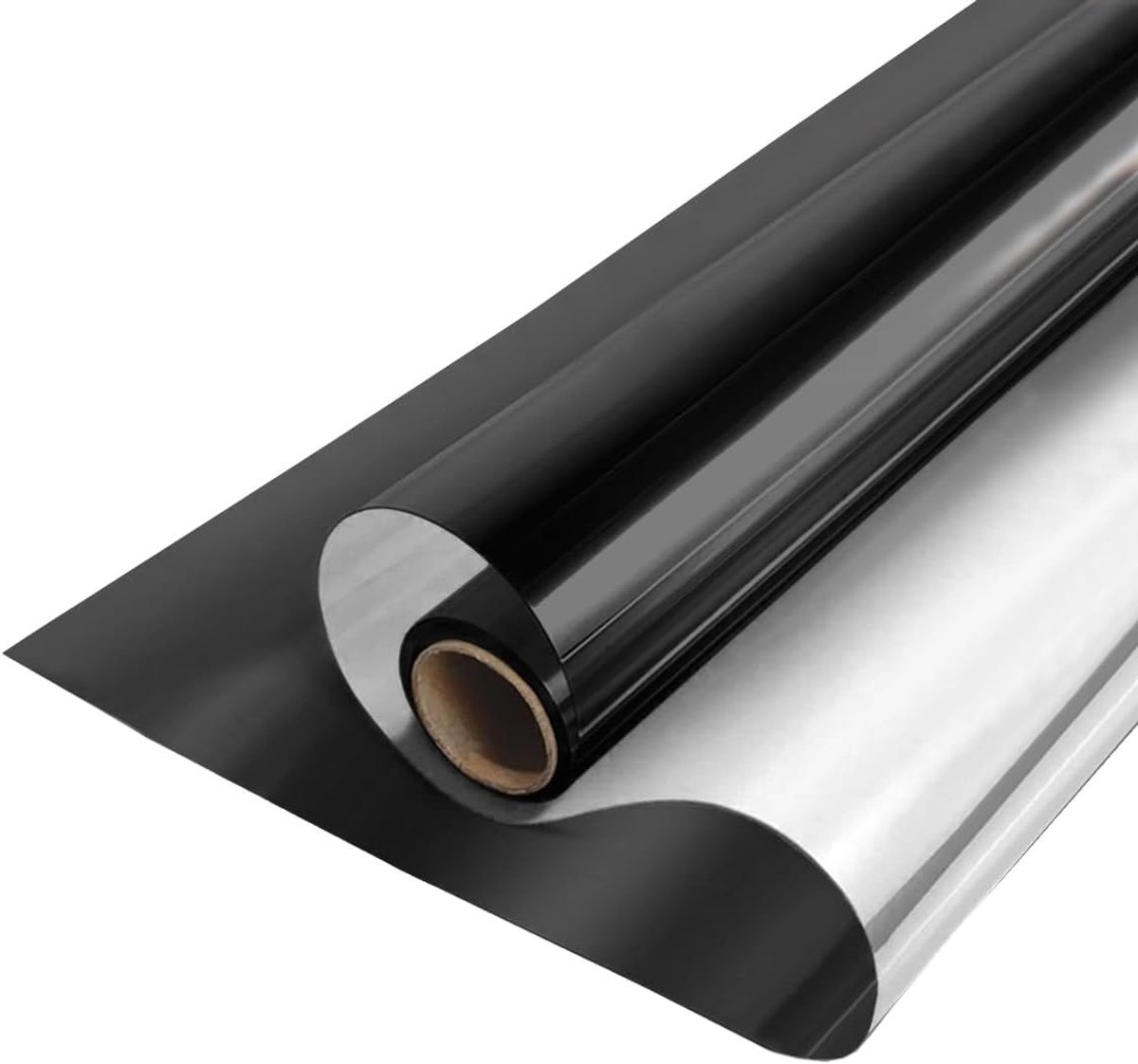 SnelShoppen - MOCNT Raamfolie Spiegelfolie Reflecterende Raamtintfolie 60cmx300cm - Zwart Zilver Zelfklevende Folie voor Privacybescherming en Zonweri