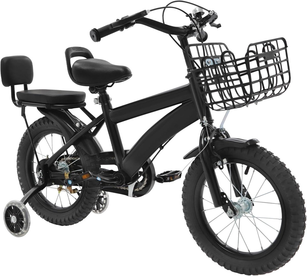 Kinderfiets 14 inch sfiets sfiets Buiten Spelen Steunwielen Inbegrepen 14 inch Zwart