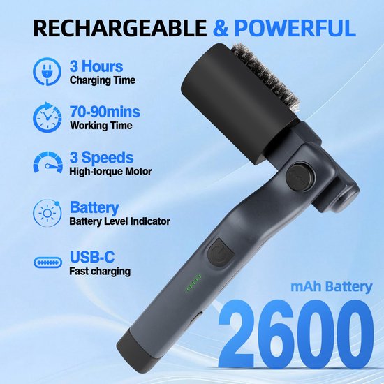 New Electric Grill Brush, Wireless Rechargeable BBQ Cleaning Brush, Carry Two Replacement Brushes, Waterproof Cleaning for BBQ Grills Outdoor Grills, Gift for Men and Dad van Merkloos — afbeelding 4
