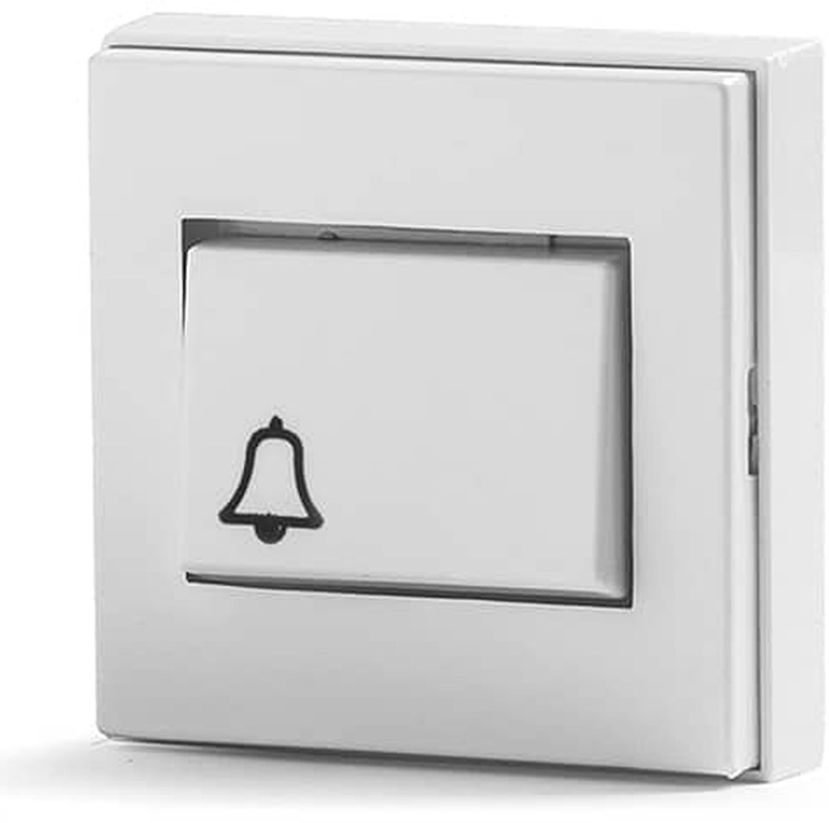 Deurbel Drukknop - Belknop Opbouw - Voordeur Beveiligen - Opbouwmontage Snel - 65 x 65 mm - Wit