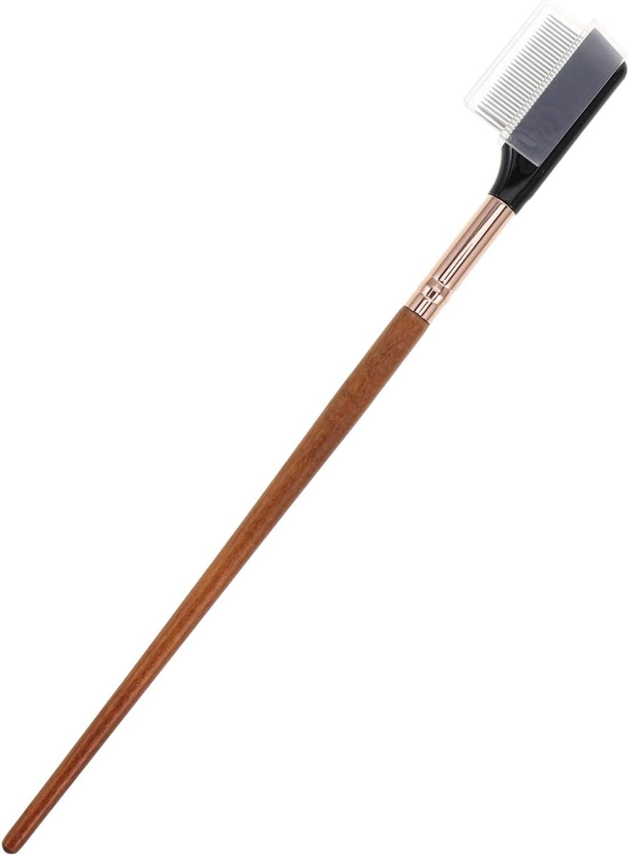 Wimper Stalen Kam - Wenkbrauw Borstel - Wimpers Scheiden - Fijne Stalen Naald - 18 cm - Koffie