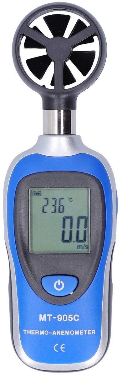 Digitale Anemometer - Windsnelheidsmeter Windmeter - Luchtstroom Meten - 5 Meet Eenheden - 175 x 55 x 38 mm - Zwart — afbeelding 3