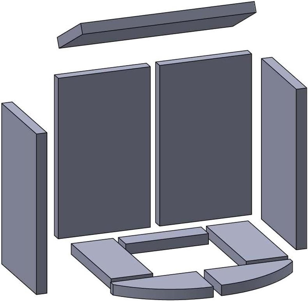 Kachelbekleding Vermiculiet - Haardbekleding Reserveonderdelen - Haard Beschermen - Precisie Pasvorm - 10-delig - Beige