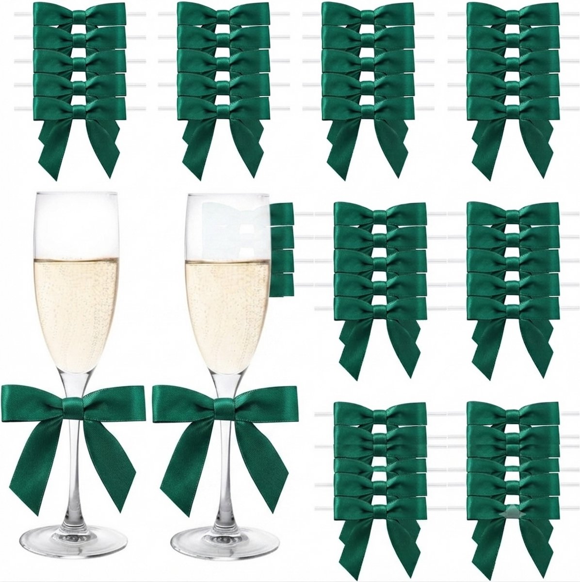 Livatto Strikken Decoratie Kleine Cadeaustrikken Mini Geschenkstrikken Voor Gastgeschenken Bruiloft Verjaardag Communie 50 Stuks, Aqua