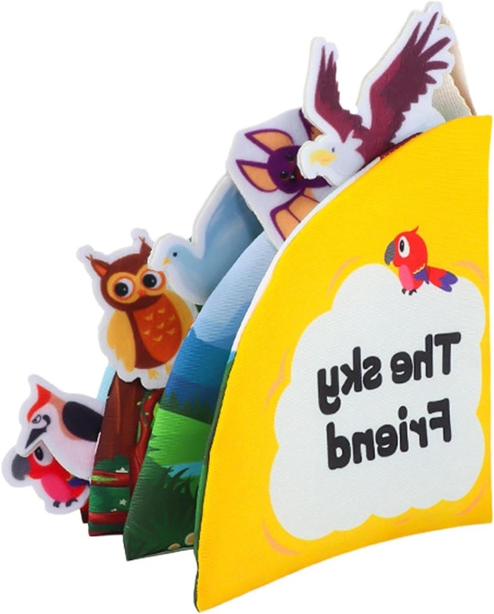 Sensorisch Activiteitenboek - Educatief Kinderspel - Fijne Motoriek Oefenen - Wasbare Stoffen Pagina's - 15 x 15 x 3 cm