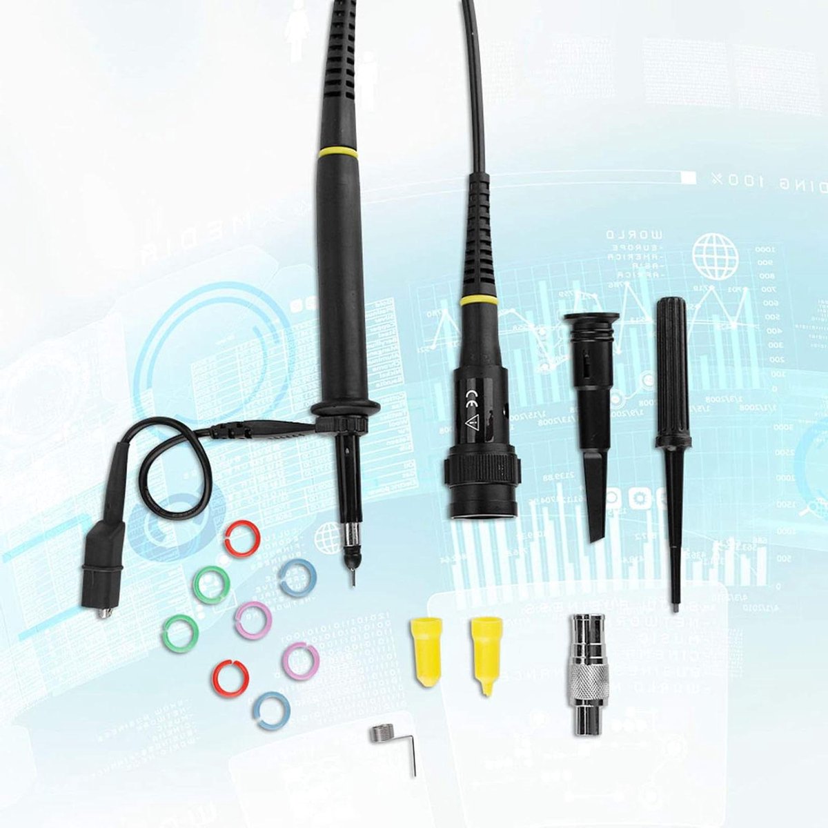Oscilloscoop Probe Hoogspannings Probe 100:1 2KV 250MHz Krokodil BNC Scope Clip Test Kit Digitale Clip Probe