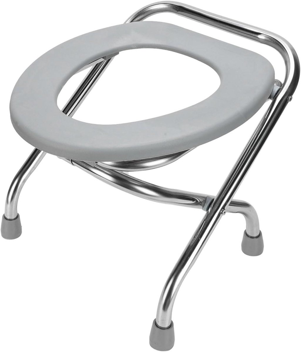 Vouwcommodestoel - Reiscommode Toilet - Ondersteuning Bieden - Niet-slipbasis - 42cm - Wit