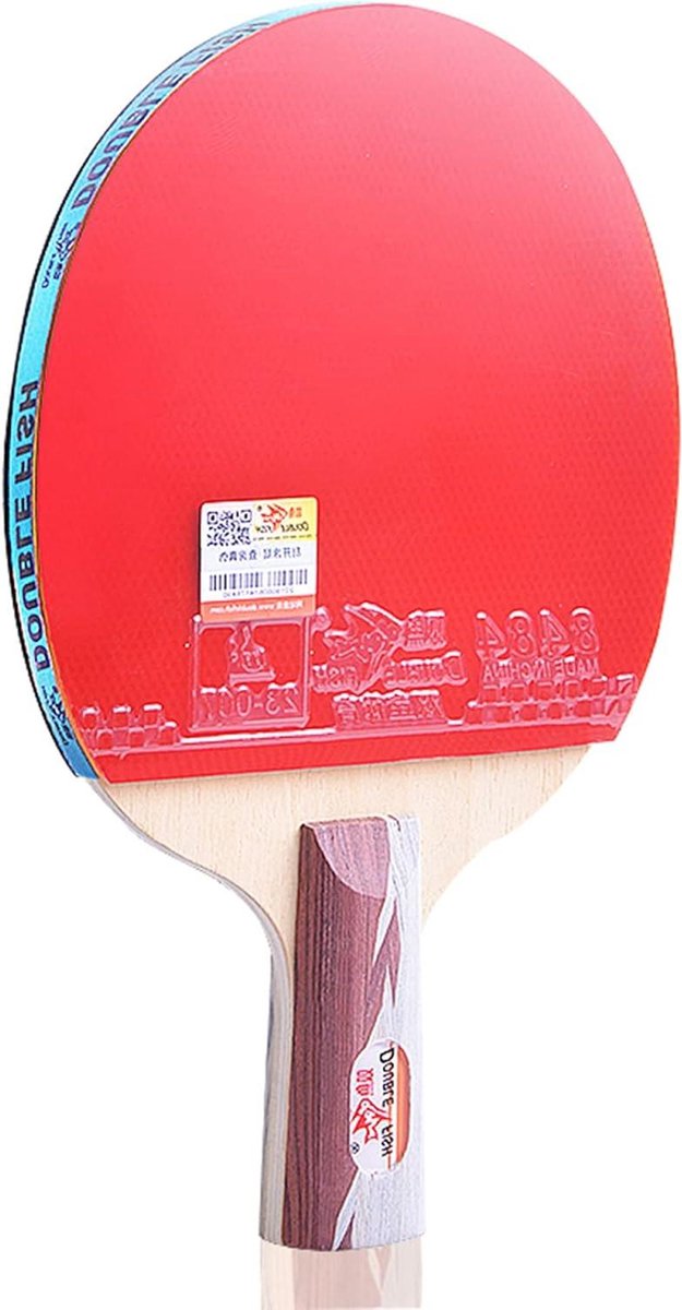 Tafeltennisracket - Pingpongbatje Houten Racket - Recreatief Spelen - 7-Laags Houten Bodemplaat - Korte Steel - Enkel