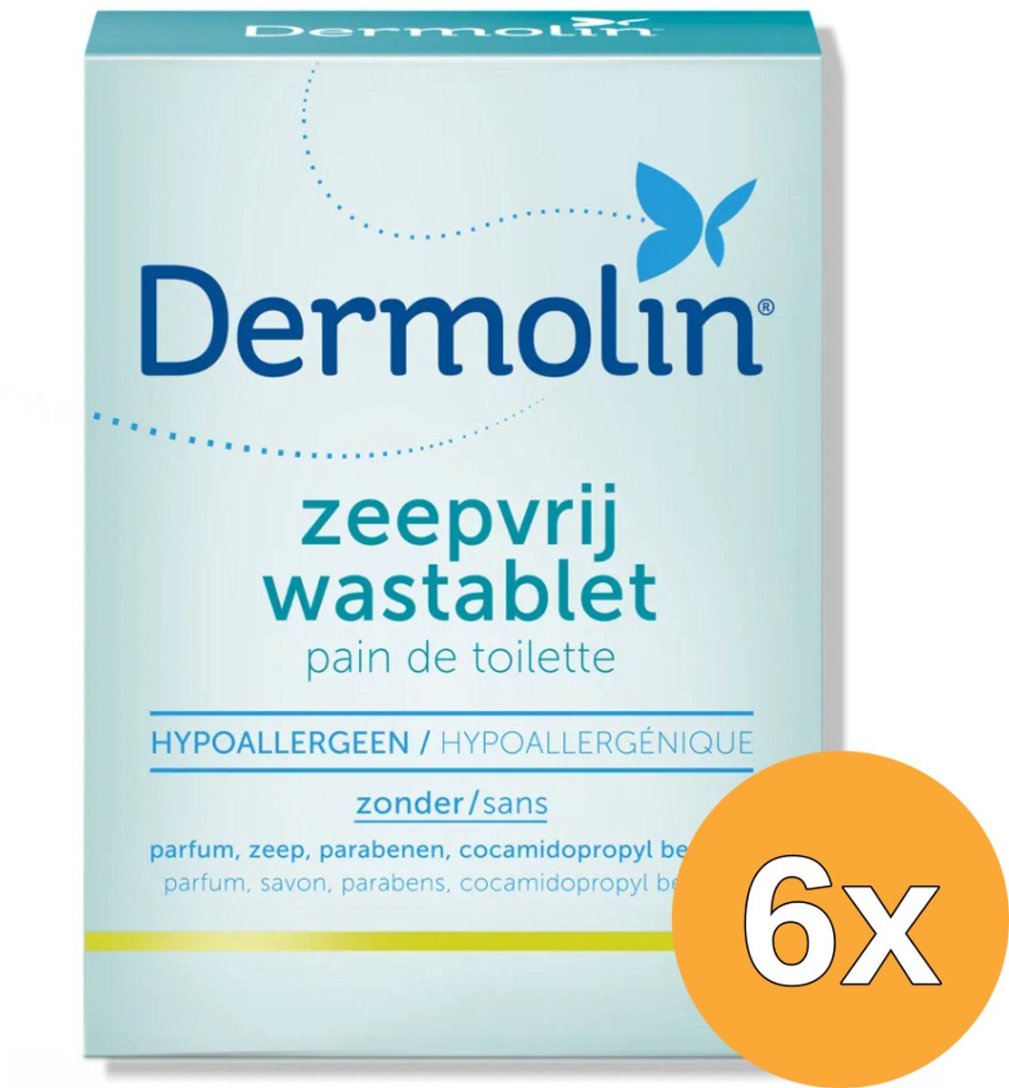 6x Dermolin Zeepvrij Wastablet (100 gr)