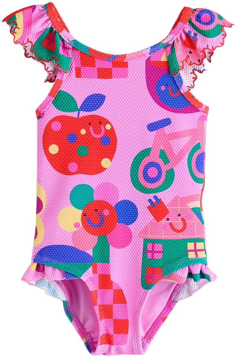 Next - Meisjes - Badpak met ruches - Roze