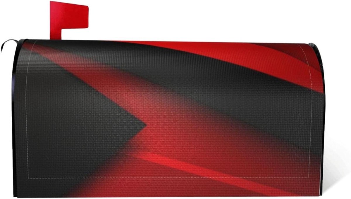 Brievenbus Cover - Post Box Wrap - Tuin Decoratie - Magnetisch Bevestigbaar - 21x18 inch - Rood Zwart