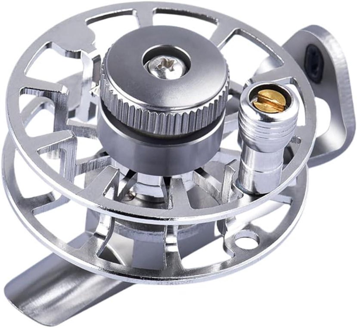 Draagbare Vismolen - IJs Vismolen - IJs Vissen - Lichtgewicht Aluminium - 60 x 53 mm - Zilver