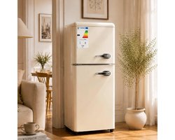Kleine Koelkast - Compacte Koelkast Mini Koelkast - Dranken Koelen - 7 Temperatuurinstellingen - 112 liter - Gebroken wit