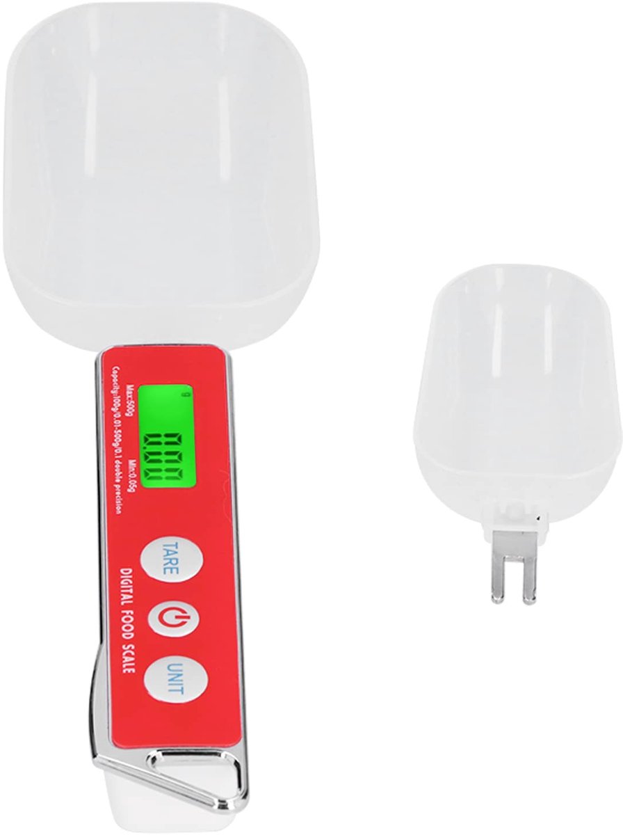 SnelShoppen - Elektronische Maatlepel Digitale Lepelweegschaal 500 g/0,1 g Roestvrijstalen Dubbele Kop LCD Maatbeker Helder Display voor Koken en Bakk