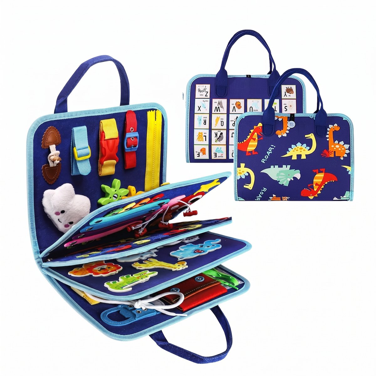 Montessori Busy Board – Montessori Speelgoed – Dinosaurus Speelgoed – Sensorisch Speelgoed – Activiteitenboek – Educatief Speelgoed – Speelgoed 1 jaar – Speelgoed 2 Jaar – Speelgoed 3 Jaar