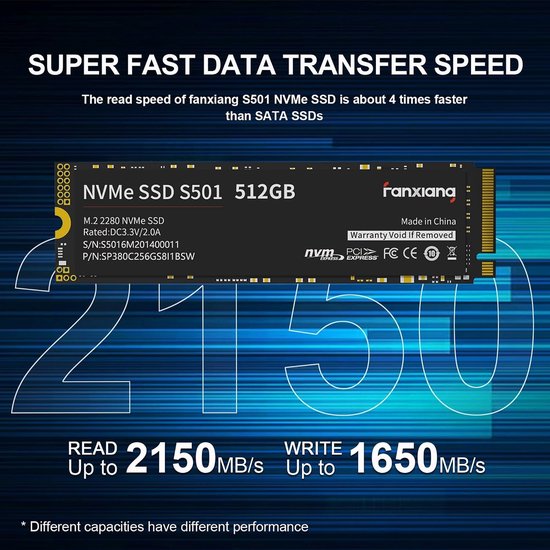 NVMe M.2 SSD - Interne SSD Solid State Drive - Computer Versnellen - PCIe Gen3.0 x4 Interface — afbeelding 2