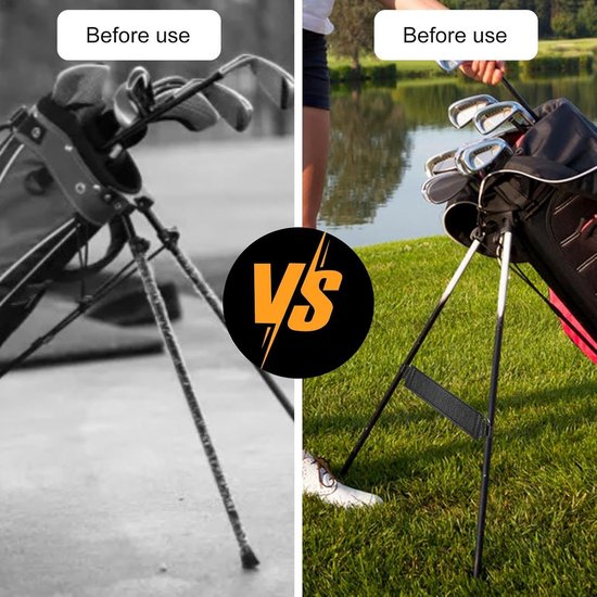 Golf Tas Poten - Golf Stand Onderdeel - Golftas Stabiliseren - PU Leer - 27 x 3.8 cm - Zwart — afbeelding 4