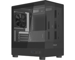 SnelShoppen - Gaming PC Behuizing Micro-ATX - Zwarte Ventilator 120 mm - Dubbel Gehard Glas Micro Tower voor Computer - Compacte en Stijlvolle Behuizi
