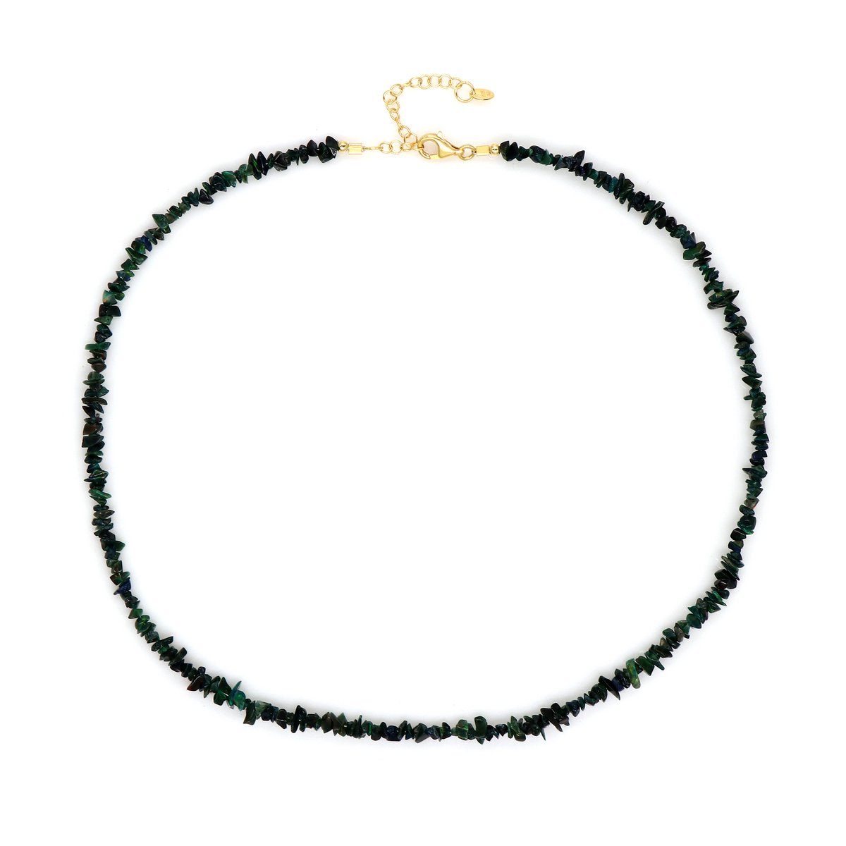 Cavill - Zilveren Halsketting - 925 Sterling Zilver Verguld - Mezezo Ethiopische Opalen 23,025 ct - Verstelbare Damesketting 45-50 cm Luxueus