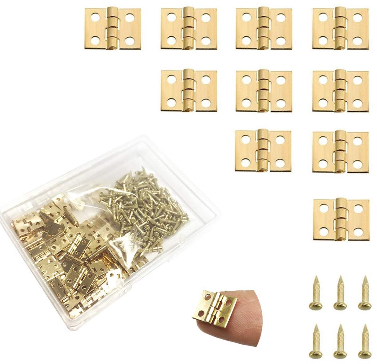 Dailygoods - Mini Vouwscharnieren van Koper - 50 Stuks Vintage Bronzen Scharnierbanden voor Kastreparatieset