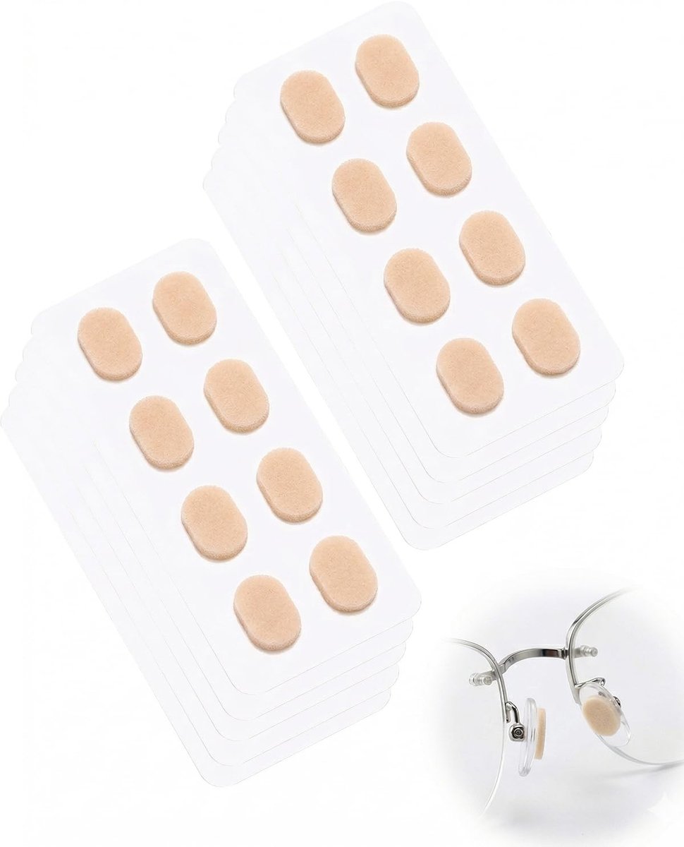Dailygoods- Neuspads Zelfklevend - Antislip Bril Pads - Schuimrubberen Neuskussentjes - Ergonomisch Ontwerp - Optimaal Comfort - Veilig en Stabiel - Brilpads