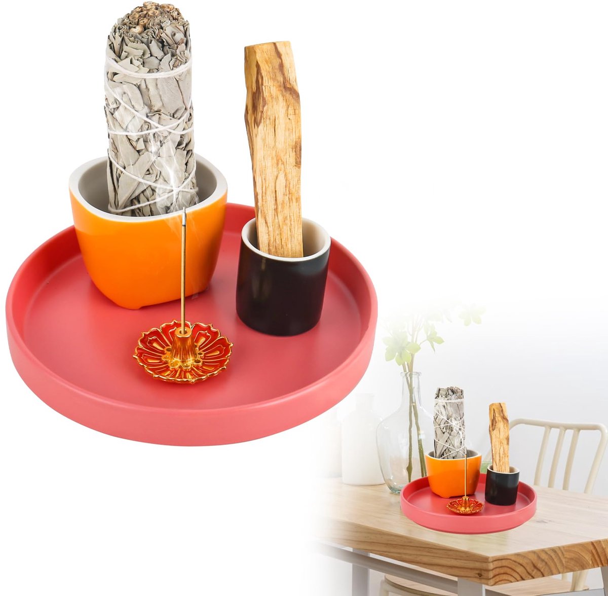 Dailygoods - Multifunctionele Ceramische Incense Stick Houder - 4-in-1 Design