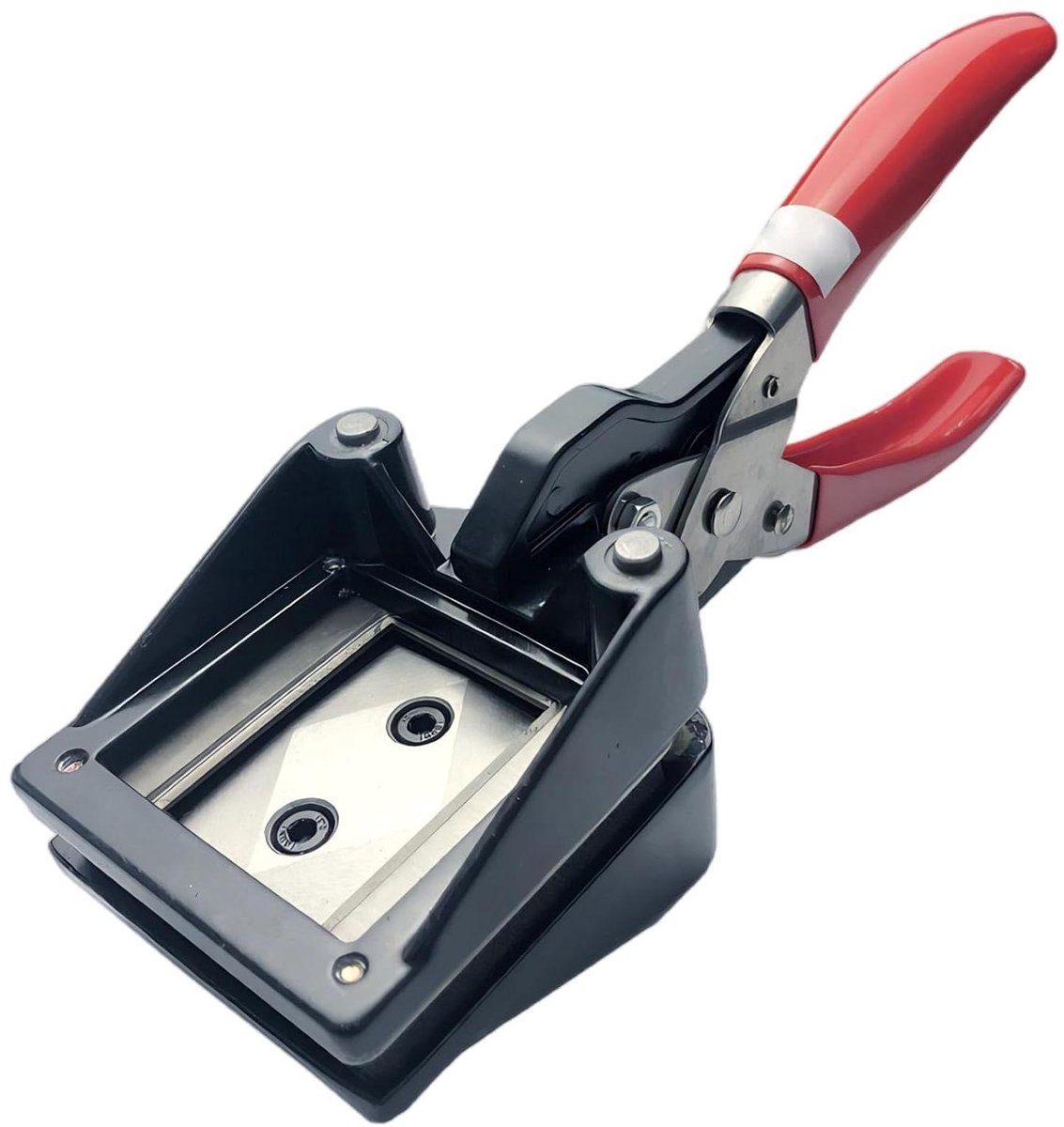 Paspoortfotosnijder - Fotoperforator ID-foto's - Foto's op maat maken - Geïntegreerd zichtvenster - 30 x 40 mm - Rood