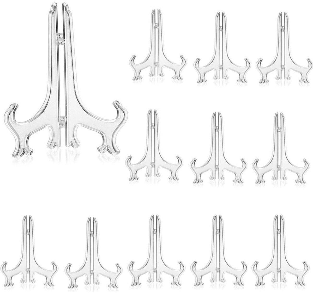 Dailygoods - 12 Stuks Transparante Plastic Bordenhouders - Ideaal voor Foto's en Decoratie