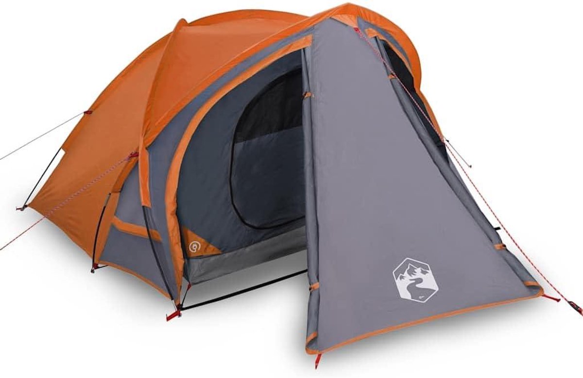 Waterdichte Kampeertent - Koepeltent 2 Personen - Kamperen en Reizen - Met E-aansluiting - 222x120cm Binnen - Grijs Oranje