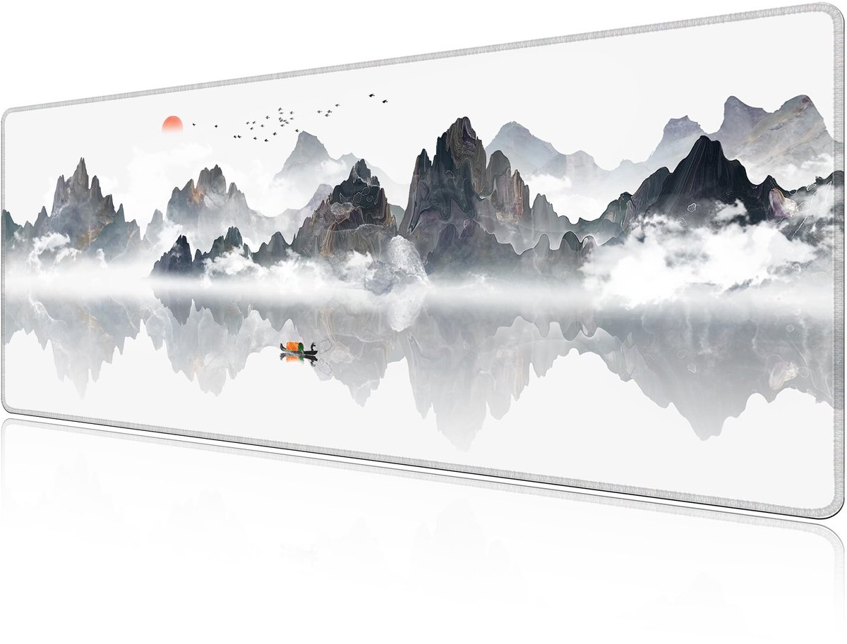 Dailygoods - Grote Snelle Gaming Muismat 120 x 50 cm - Desk Pad met Gestikte Randen voor Extra Duurzaamheid