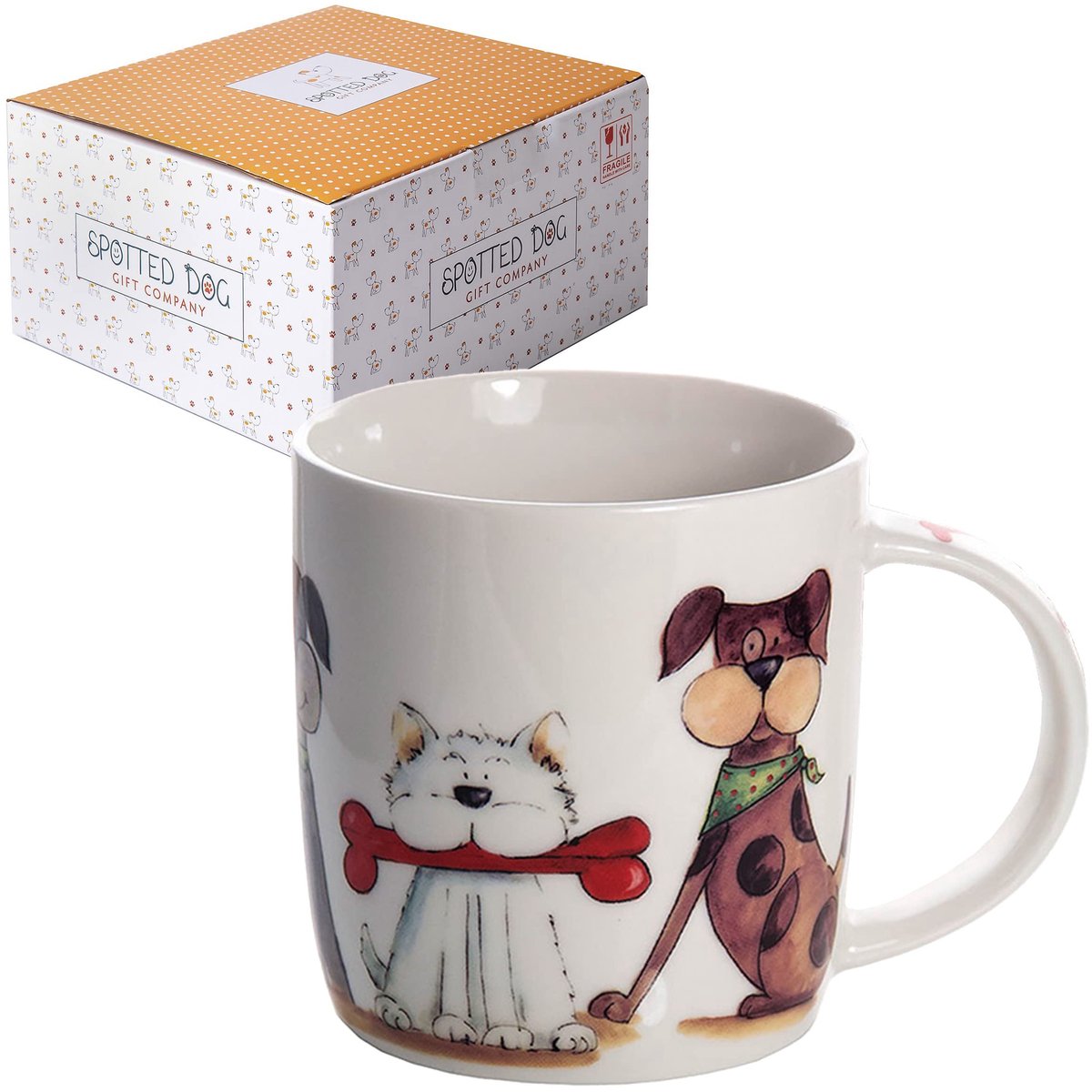 Dailygoods - Hondenmok 350ml - Keramische Koffiemok met Hond Motief