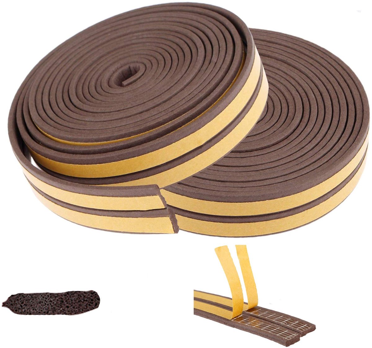 Dailygoods - Zelfklevende Tochtstrip voor Deuren en Ramen - 2 Rollen 33 Meter