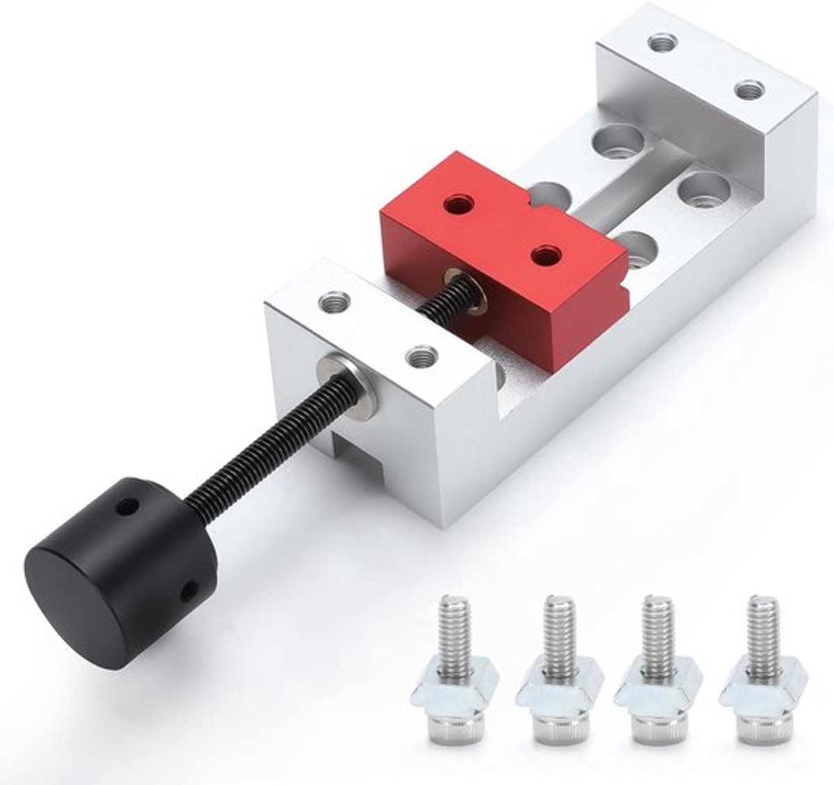- Mini aluminium platte klem - Robuuste constructie - Klem tot 50 mm - Rood - Perfect voor hobby en professioneel gebruik - Aluminium - Com...