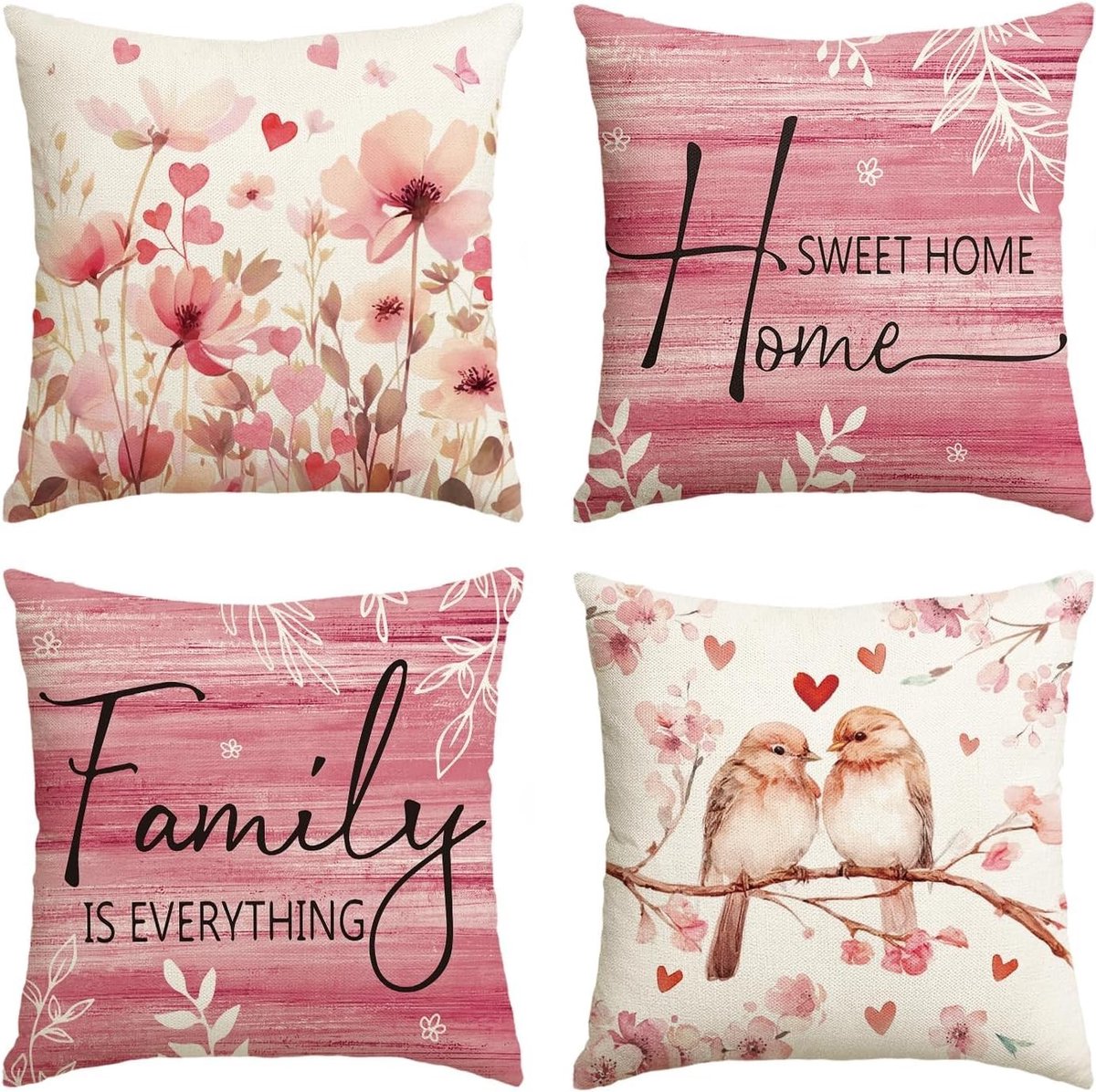Dailygoods - Set van 4 Kussenhoezen 45 x 45 cm - Zachte Decoratieve Hoes voor Sofa en Slaapkamer