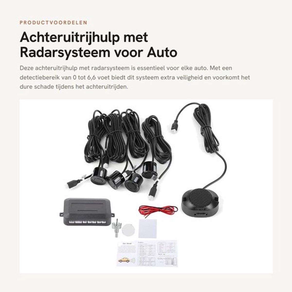 Radarsysteem achteruitrijhulp - Parkeersensoren - Draadloos - Geavanceerde chipset - Waterdicht - Eenvoudig te installeren - Parkeersensor