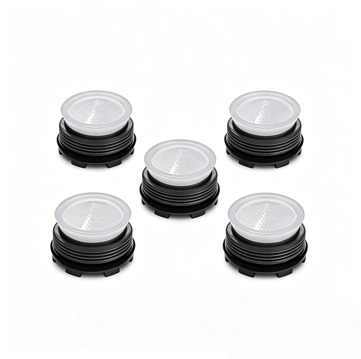 Dailygoods- Kraanperlator Waterbesparend - 5 Stuks - M24 Buitendraad - Verborgen Straalregelaar - ABS-kunststof - Inclusief Moersleutel - Kraanbeluchter