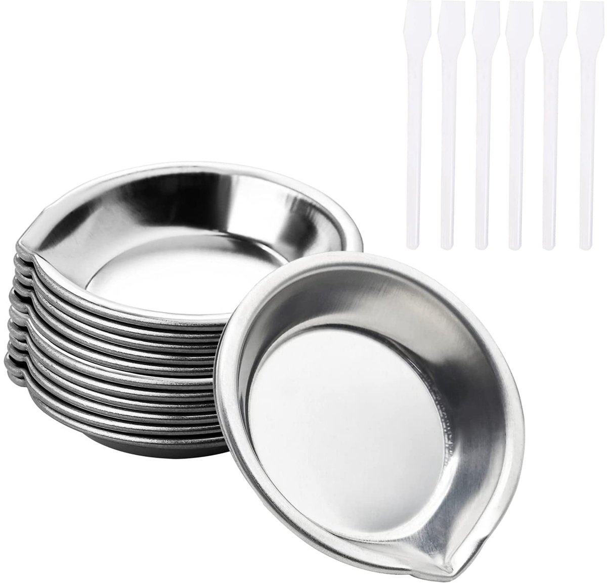 Dailygoods- Kleurschaal 12 Stuks - Ronde/OVALE Palet - Kunststof Schildermessen - Roestvrij Staal - Duurzaam - Makkelijk te Reinigen