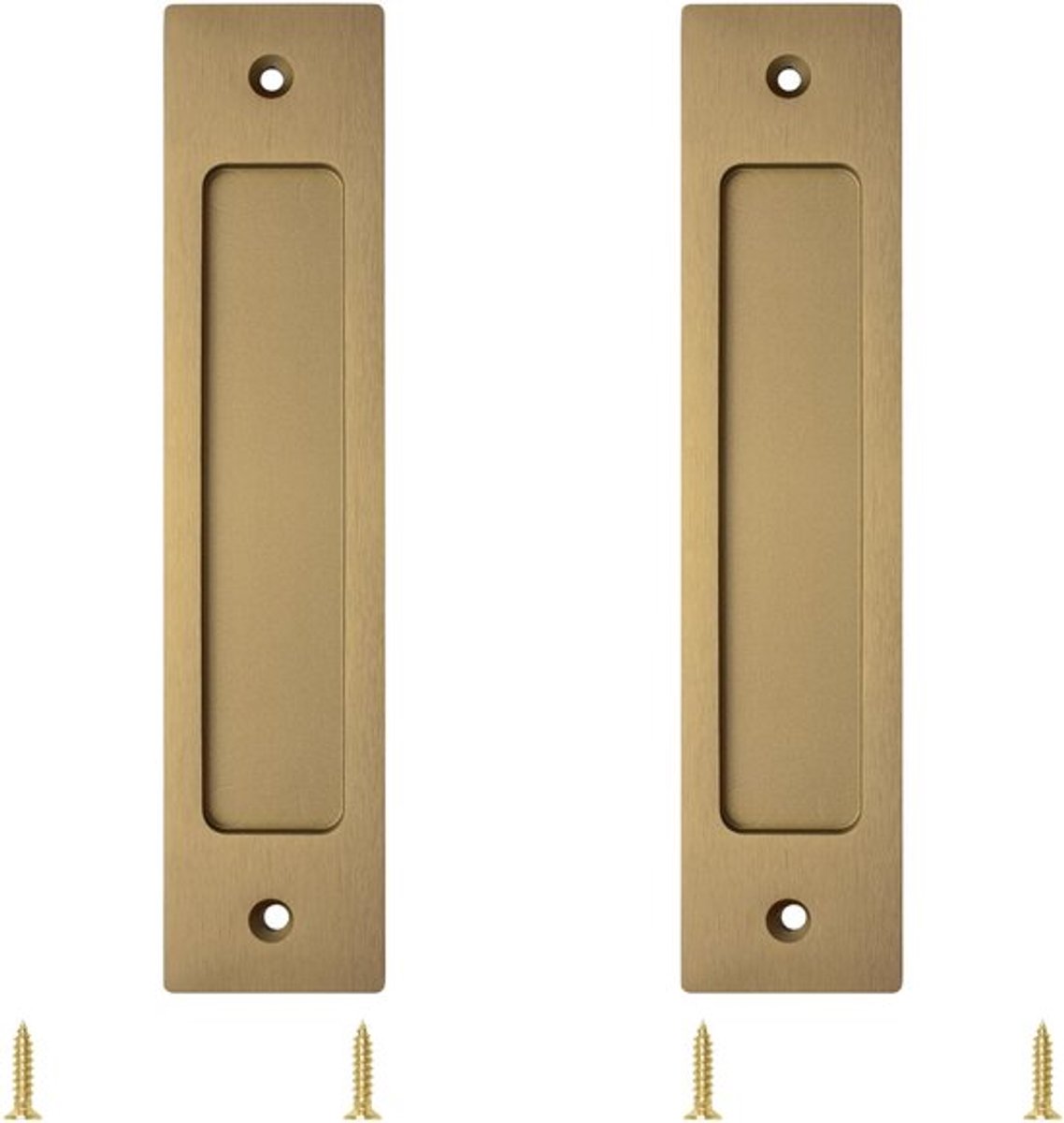 - Rechthoekige verzonken schuifdeur trekt - Aluminiumlegering - Champagne goud - Vinger trekt - 2 stuks - Geschikt voor schuifdeuren