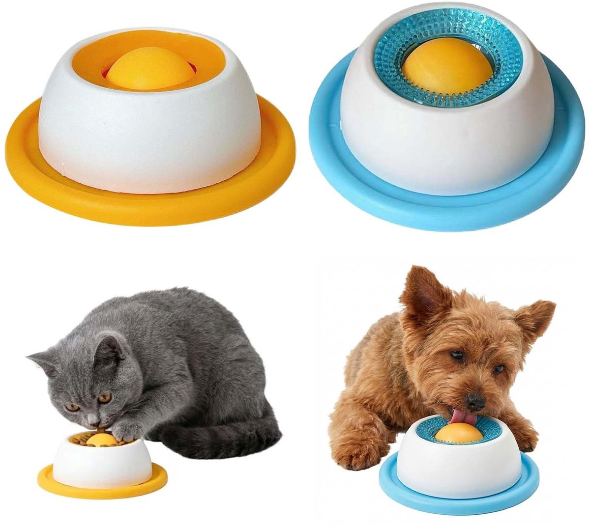 Dailygoods- Hondenspeeltje Likbal - 2 Stuks - Likmat Hond - Likmat Kat - Voorkomt Opgeblazen Gevoel - Tandverzorging