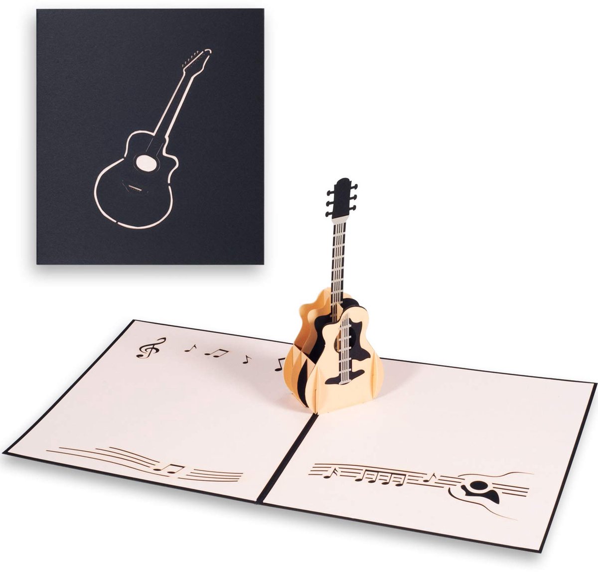 Dailygoods - 3D Wenskaart met Creatieve Gitaar, Pop-up Cadeaukaart met Envelop