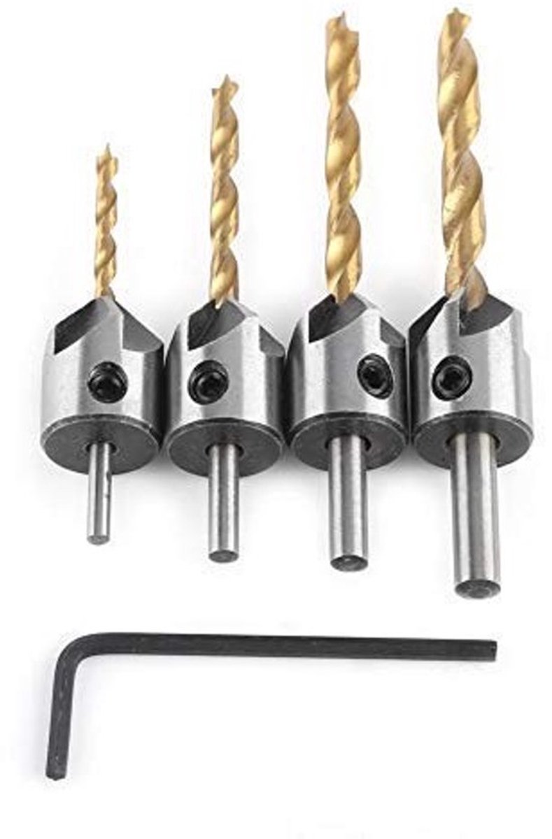 Countersink-borenset - Ideaal voor houtbewerking - 3 tot 10 mm - Perfect voor precisiewerk - Voor hout en kunststof