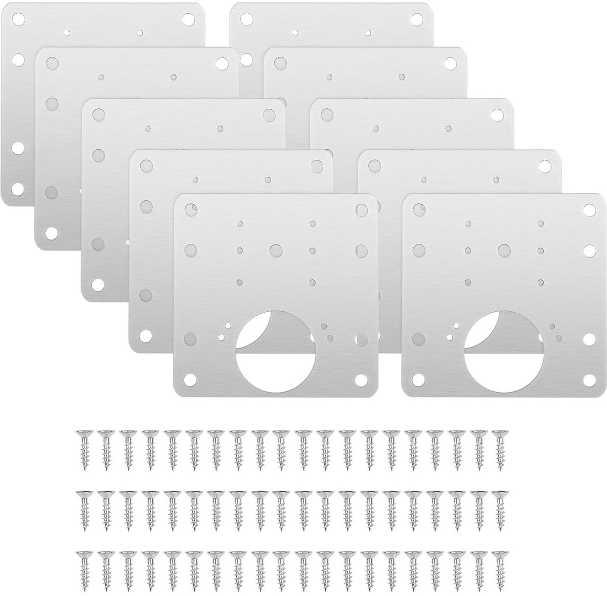 Dailygoods - Scharnier Reparatieplaat Set van 10 - Roestvrijstalen Platen voor Meubelreparatie