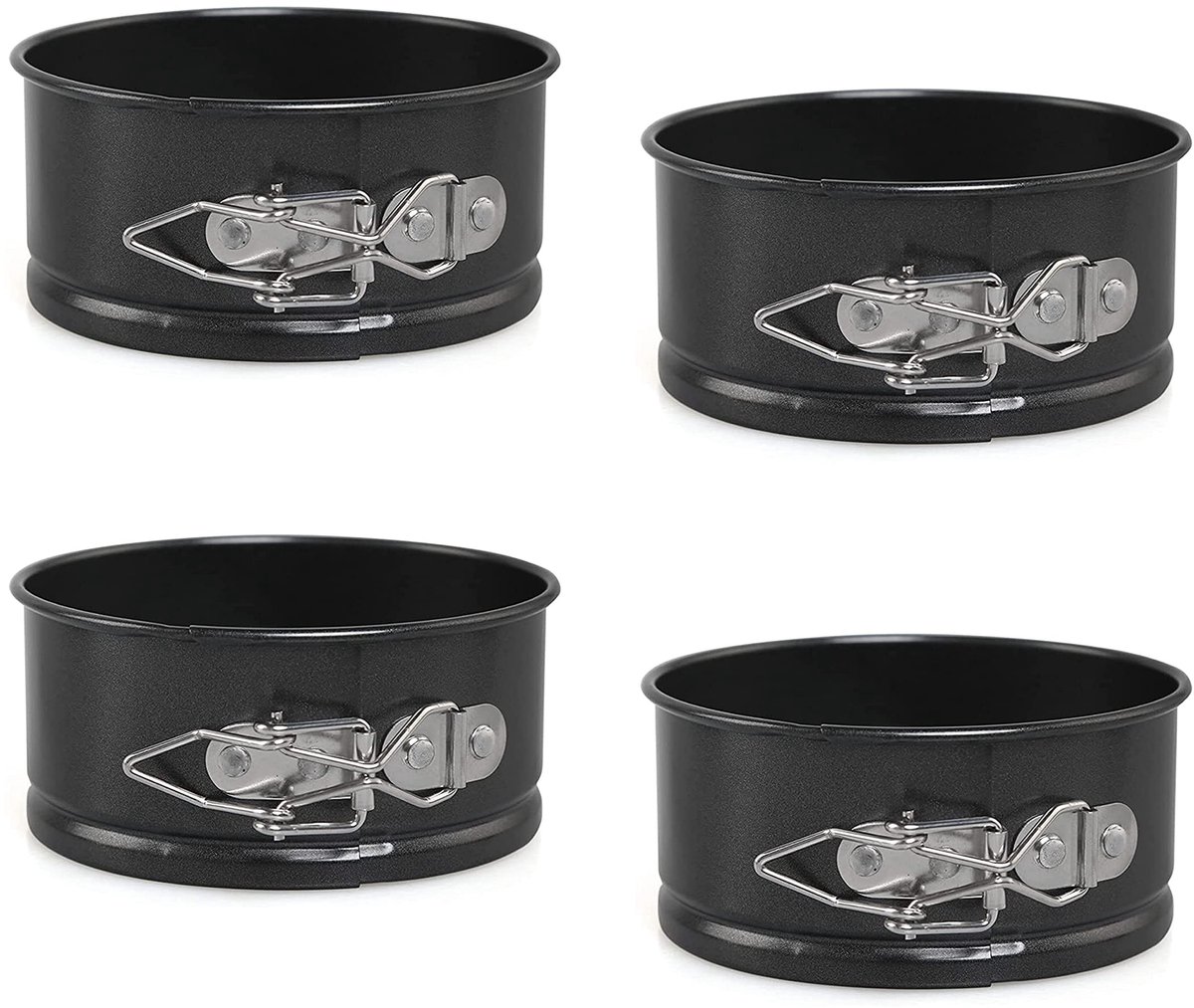 Dailygoods - Mini Cakevormen Set van 4 - Rond, 4 Inch Springvorm met Verwijderbare Bodem - Anti-aanbaklaag