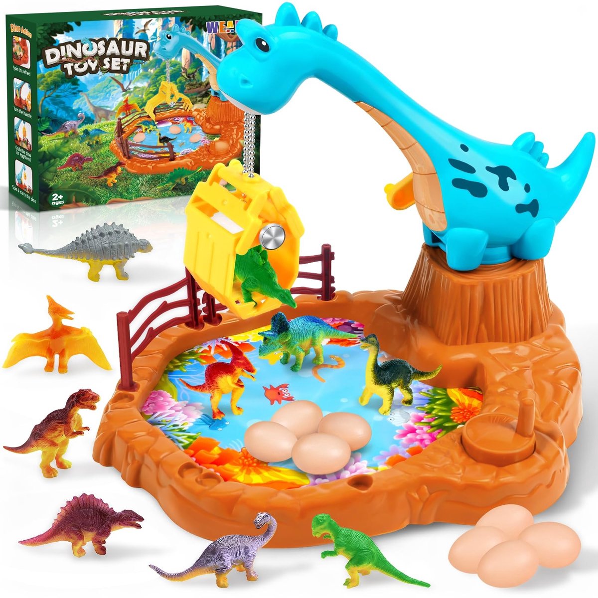 Dailygoods- Dinosaurus speelgoed grijpspel - Dinosaurus speelgoed 2 jaar - Dinosaurus speelgoed 3 jaar - Kinderspeelgoed - Cadeau voor jongens/meisjes - Veiligheidswaarschuwing inbegrepen