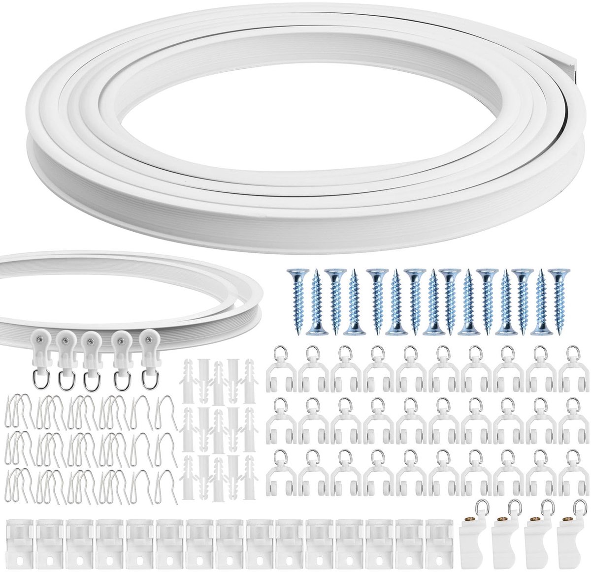 Dailygoods - Gordijnrail 5m - Flexibele Rail voor Plafond en Wand