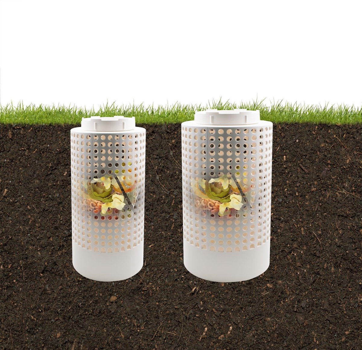 Dailygoods - 2 Stuks Compostemmer voor de Tuin - Ondergrondse Compostbakken met Gaten