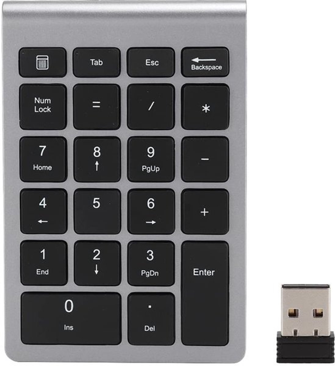 Draadloze Numerieke Toetsen - 22 Toetsen Toetsenbord - Draagbaar en Handig - IJzergrijs - Financieel Toetsenbord - Perfect voor Laptop en PC